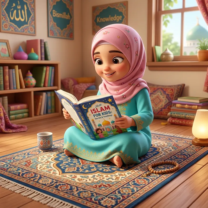 Fille musulmane lisant un livre
